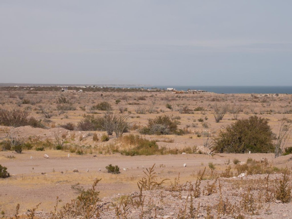 Houses in the distance, though I explored some and found many abandoned.