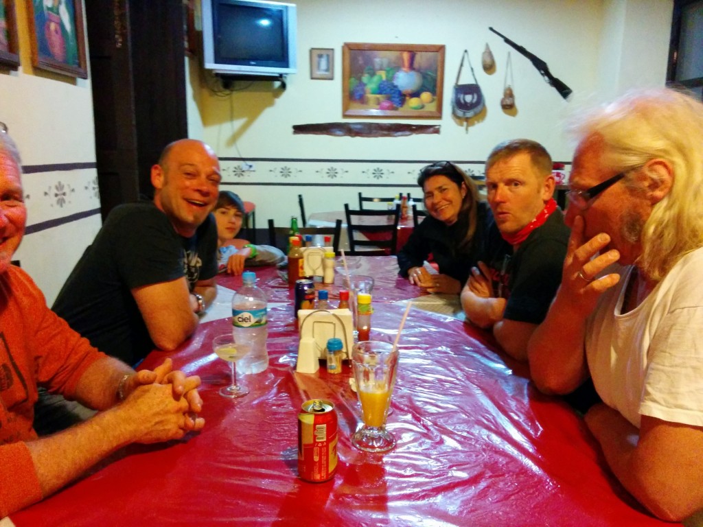 Eating a well deserved meal.