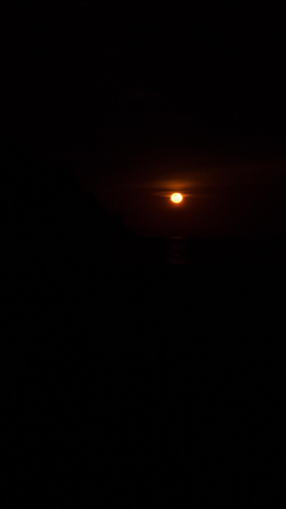 The bloodmoon god rises again from the ocean, thirsting for souls. Or something less ominous. The reds were incredible!